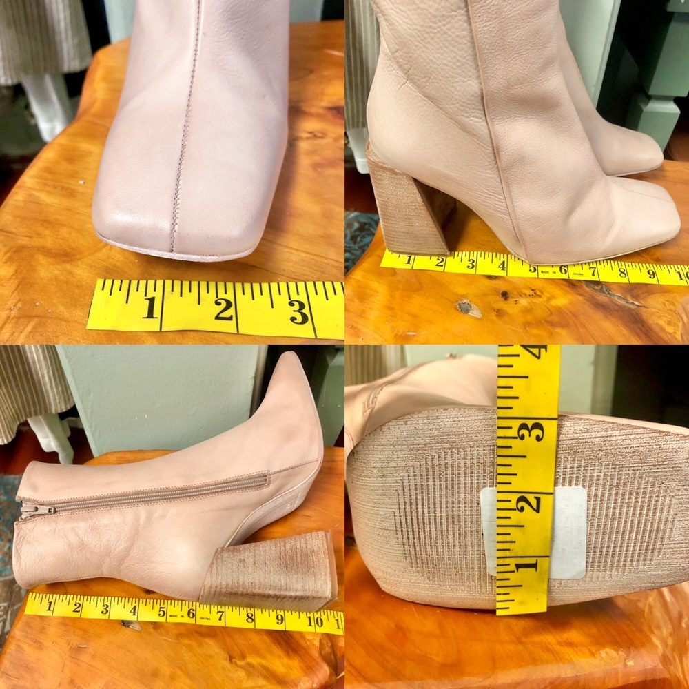 Faryl Robin Pink booties ankle boots square toe chunk block heel festival Sz 42 - Picture 3 of 5